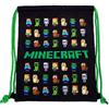 MINECRAFT Shoe Bag, 44X30, nero/verde, Giochi