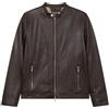 Bomboogie COREANA Giacca in Pelle da Uomo Dark Brown Kent Collar
