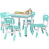 Altro Set Tavolo e Sedie per Bambini 5pz con 4 Sedie Regolabili 32x36x52.5-56 cm e Tav