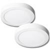 JANDEI - 2 x Faretto LED rotondo da incasso da 24 W, bianco freddo 6000K, anello in alluminio bianco opaco. Perfetto per soggiorno, camera da letto, ufficio, corridoio, casa.