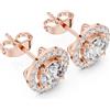 Senza marchio Orecchini TCW 1,7 Ct Natural VVS1 Diamante Sparkle Cosmos Halo Oro 14k Over