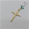 CIONDOLO CROCIFISSO - CROCE SACRA IN ORO GIALLO 18KT 750 1 GRAMMI (8591)