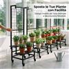 Fioriera da Balcone e Scaffale Porta Piante Multi-livello per Esterni