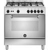 La Germania Cucina a Gas 5 Fuochi Forno a Gas Ventilato 80x50 Inox AMN855GXV/24