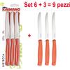 Kaimano Coltelli da Bistecca Dinamik Arancio Set 9 Pezzi (6+3) Acciaio Inox