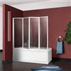 "Made in Italy" Box sopravasca cm.64+cm.133 bianco, pannelli acrilici pieghevoli
