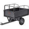 VEVOR Rimorchio da Giardino, Capacità di 272,16 kg Carrello Ribaltabile in Acciaio con Pneumatici da 40,64 cm Azionamento a Mano o a Pedale, per Impieghi Gravosi per Trattorini Tosaerba