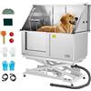 VEVOR Stazione di Lavaggio per Cani con Sollevamento Elettrico, Vasca per Toelettatura per Animali Domestici in Acciaio Inox da 127 cm con Filtro per Acqua, per più Animali Domestici, Porta Sinistra