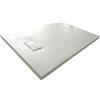 LANERI Piatto Doccia H.2,6 cm In Vetro-resina SMC Effetto Pietra Stone Ardesia Piletta Doccia Inclusa (70x170 h 2.6cm, Bianco)