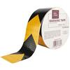 IDEA HOME Nastro Adesivo Segnaletico 50 mm x 5 m - Nastro di Sicurezza Riflettente con Frecce Giallo/Nero per Marcature di Sicurezza e Segnalazione