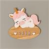 WONDEE Decorazione in Legno Personalizzabile con Nome per Porte e Cameretta Bambini di Unicorno, Regali Personalizzati per Neonato e Neonata, Idee Regalo Battesimo Bambina, Regalo Neonata femmina