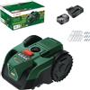 Bosch Robot rasaerba a batteria VISIMOW18V-100 | per prati fino a 100 m², larghezza taglio: 16 cm, altezza taglio: 20-60 mm, con lame ricambio, incl. batteria e caricatore