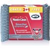 ARIX | 3 SilverPad Spugne Antigraffio Con Rivestimento in Alluminio della linea Masterclean, Spugna con Trattamento Antibatterico, per Superfici Delicate, Antiodori, 3 pezzi