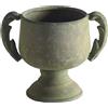 Vaso con Piedistallo Vintage Fioriera con Manici Shabby Chic per Scrivania