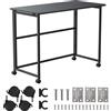 Maclean MC-1250 B Tavolo Pieghevole 100x50 cm Nero Scrivania con Ruote