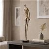 Scultura in Metallo con Base in Pietra Moderno Statua di Figura Umana