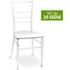 okaffarefatto Set da 20 Sedie Chiavarine Trasparenti in Plastica con cuscino similpelle bianco
