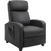 DecHome Poltrona Relax Reclinabile Elettrica Massaggiante Ecopelle 68x88x98 Nero