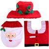 1 set di tappetini per WC in flanella Winter Christmas Fun Floor Mat per la