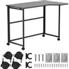 Maclean Scrivania pieghevole MC-1250 L/B 100x65 cm Nero con ruote e freno