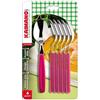 Kaimano Cucchiai da Tavola Dinamik Fucsia Set 6 Pezzi Acciaio Inox Originali