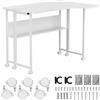 Maclean MC-126 L/B Scrivania pieghevole 100x73 cm Nera con ripiano e ruote