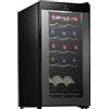 NutriChef Frigorifero con Compressore, Bianco e Rosso Chiller da Bancone-Frigo Compatto per Vino, Capacità 15 Bottiglie, Digitale, Porta in Vetro, Nero, Silenzioso, Controllo della Temperatura