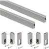 Emuca - Kit tubo per armadio Luxe, 1,15 m, Color pietra, Alluminio e Tecnoplastica, Lotto di 2