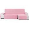 ECOMMERC3 | Copridivano elasticizzato per chaise longue normale destra, copridivano Chaiselong rosa con elastici regolabili, compatibile con divani ad angolo sinistro o destro