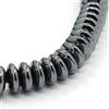 Perlin 140 perline di ematite nere da 6 mm, piatte, distanziatori rotondi in