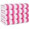 Arkwright LLC Arkwright, teli mare a righe (30 x 60 cm, 4 pezzi) - 100% cotone, perfetti asciugamani da piscina, asciugamani da bagno (rosa)