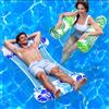 2 Pezzi Materassino Piscina,4 in 1 Amaca Galleggiante Con Rete,Materassino Gonfi