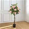 Albero di Rose Artificiali Decorativo Rosa Artificiale in Vaso Finto per Bagno