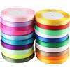 12 Pcs Nastro Rosso Raso Seta in Gros-grain Che Rallegra Colorato