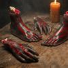 4 PC Parti umane Terror Props Fode a mano rotta per Halloween (nero)