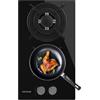 Cecotec Piastra a gas 2 fuochi Bolero Squad GN 2200S Glass Black. 5,25 kW, pronta per gas naturale, vetro nero, griglia completa in ghisa, bruciatore wok tripla corona, accensione elettrica