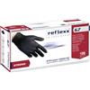 Reflexx R67, Guanti in Nitrile Neri senza Polvere Gr. 5.5, 100 Pezzi, Nero