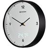 Bresser MyTime - Orologio da parete con radio senza ticchettio, con quadrante da 24 cm, indicatore di secondi LED, temperatura interna e movimento radio silenzioso, colore: Bianco