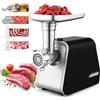 COOCHEER Tritacarne elettrico professionale con riempitivo per salsicce e inserto per biscotti | 2000 W macchina per carne macinata con 3 dischi forati e inserto per kibbe per carne macinata, mett e