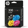 HP 308 Confezione da 2 cartucce d'inchiostro originali nero/tre colori