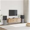 vidaXL Supporti Altoparlanti 2 pz Grigio Sonoma 30x30x40cm Multistrato vidaXL
