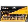 Vallejo Set di Pittura Acrilica Model Color, 8 Colori Base, Finitura Opaca, Bottiglie da 18 Ml con Cuentagotas, Ideale per Aerografi e Modellismo
