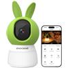 cikikwxo 2K Telecamera WiFi Interno 2.4/5 GHz, Telecamera Baby Monitor con Visione Nottur