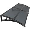 ® Pensilina Tettoia per Porta Balcone Esterno, 200X80 Cm, Tetto Policarbonato Al