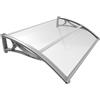® Pensilina Tettoia per Porta Balcone Esterno, 120X80 Cm, Tetto Policarbonato Al