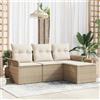 vidaXL Set di divani 4 pz polyrattan Divano giardino Posti sedere esterno vidaXL