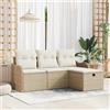 vidaXL Set Divano da Giardino 4 pz polyrattan Posti sedere giardino esterno vidaXL