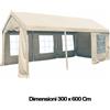 G. DEL RE Telo Top Copertura auto Gazebo 3x6 mt Modello Carport Magnum Ecrù G.del Re