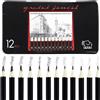 EASYKEENECOM Sketch Set di 12 matite da disegno 8B 7B 6B 5B 4B 3B 2B B HB F H
