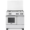 De Longhi Cucina a Gas 4 Fuochi Forno a Gas 90x60 cm colore Bianco DL964GWB De Longhi